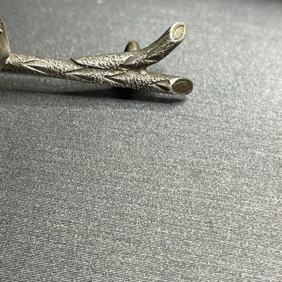 Silver Branch Lucky Horseshoe Antique Brooch White Rhinestones 800 Silver - Picture 3 of 12